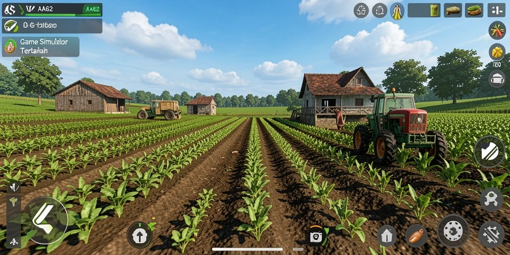Tampilan gameplay <strong>AA62</strong> yang menawan dengan aktivitas pertanian yang realistis.
