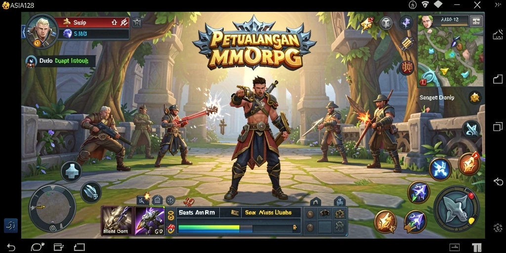 Tampilan gameplay ASIA128 dengan aksi seru dalam dunia MMORPG.