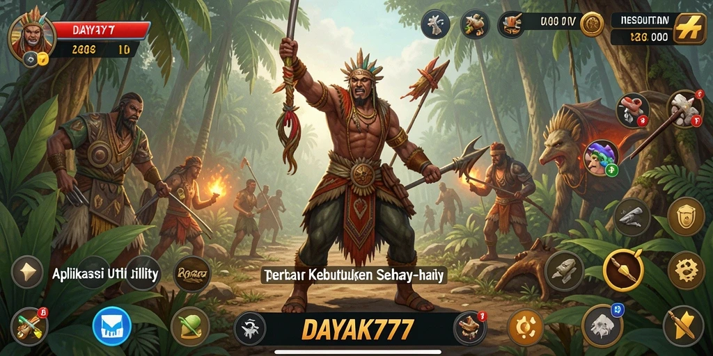Tampilan utama DAYAK777 dengan fitur-fitur Utility yang mudah diakses.