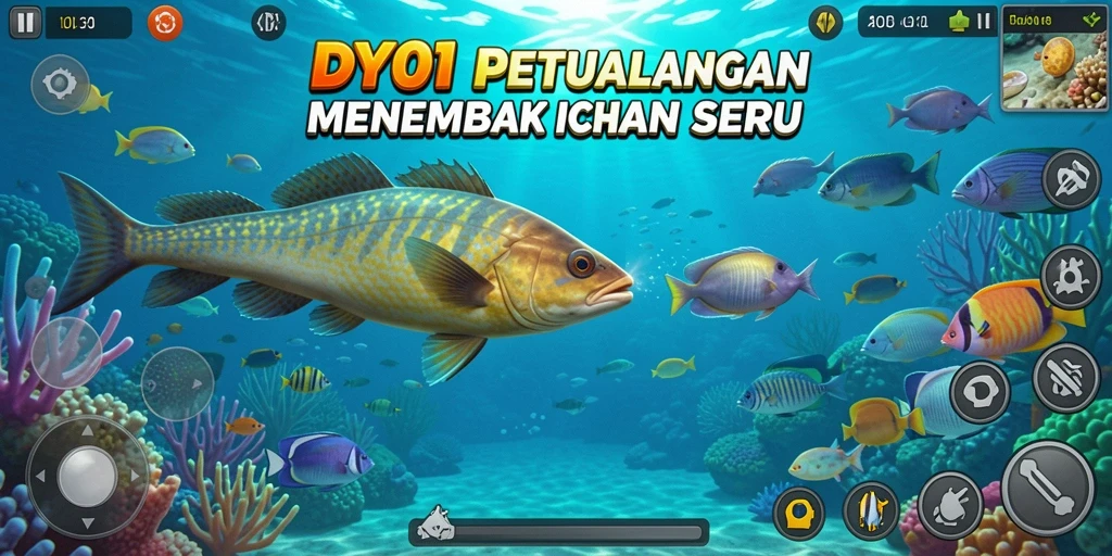Tangkapan layar DY01 menunjukkan aksi menembak ikan yang seru dan grafis menawan.
