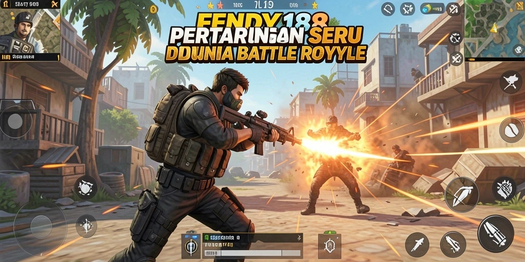 Screenshot gameplay FENDY188 menunjukkan aksi seru permainan Battle Royale.