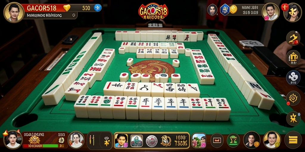 Screenshot GACOR518 menampilkan aksi seru permainan Mahjong.