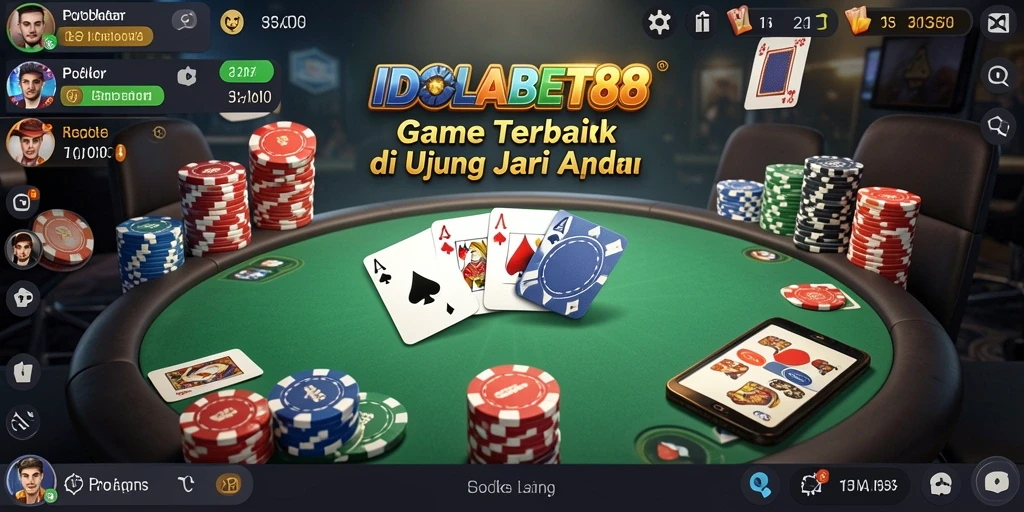 Tampilan permainan poker yang mendebarkan di IDOLABET88.