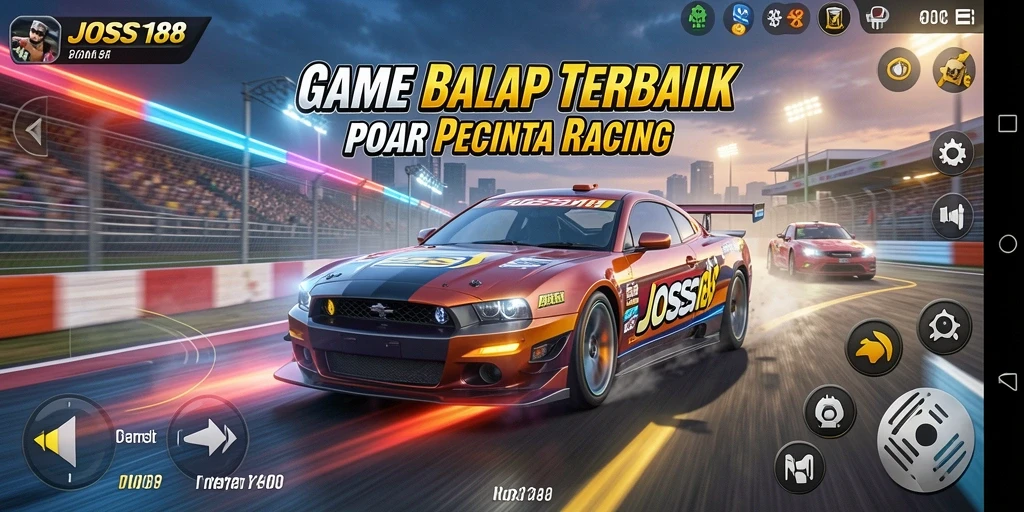 Tampilan gameplay balap yang menegangkan di JOSS188.