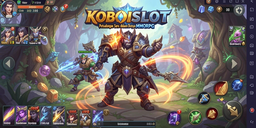 Screenshot KOBOISLOT menampilkan aksi pertarungan mendebarkan di dunia MMORPG.