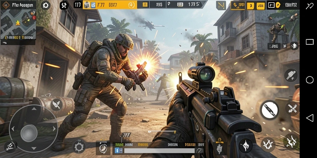Tampilan gameplay L777 menampilkan aksi tembak menembak yang seru dan intens.
