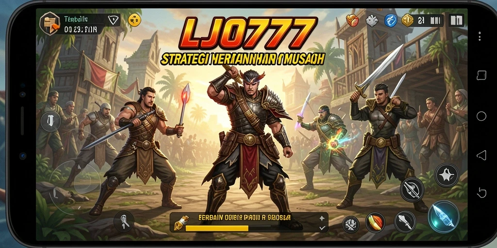 Tampilan gameplay menegangkan dari LJO777 yang menampilkan strategi perang.
