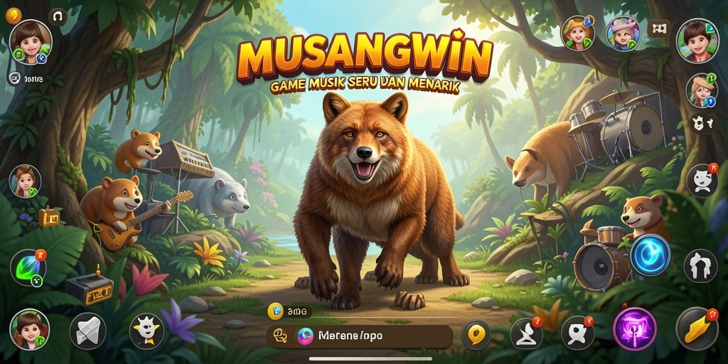 Tangkapan layar MUSANGWIN menampilkan gameplay yang penuh warna dan interaktif.