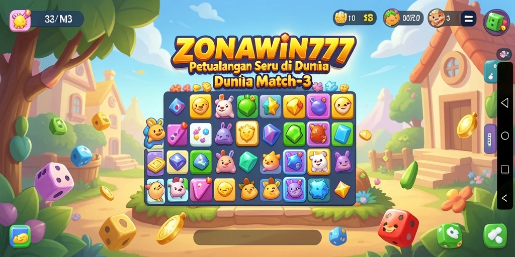 Tampilan gameplay ZONAWIN777 yang menarik dalam genre Match-3.